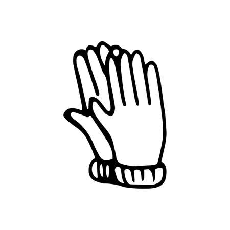 Hand-drawn a pair of gloves . Vector illustrationのイラスト素材