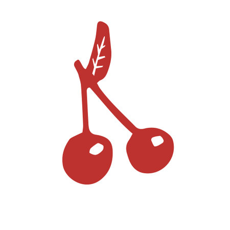 Hand drawn doodle red cherry . Vector illustration