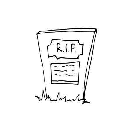 Doodle headstone set. Halloween spooky decoration. Vector illustrationのイラスト素材
