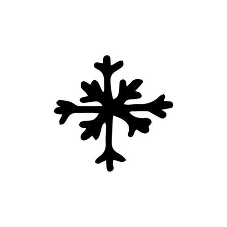 Hand drawn doodle snow flakes. Vector illustrationのイラスト素材