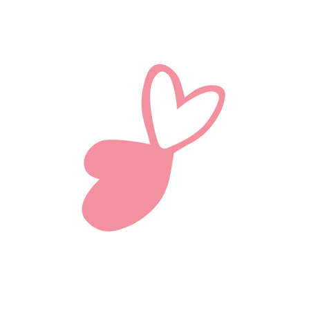 Doodle heart for Valentines Day. Hand drawn style. Vector illustrationのイラスト素材