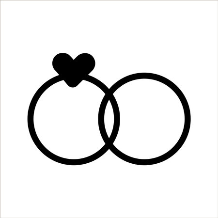 Wedding rings doodle. Hand-drawn jewelry illustration. Vector illustration. Ring with diamond.のイラスト素材