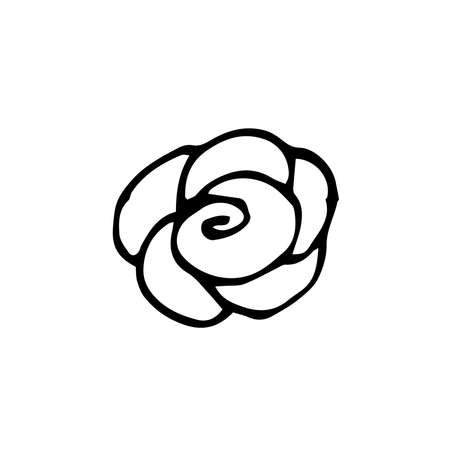 One single rose. Flower of love. Simple vector illustration. Valentines dayのイラスト素材