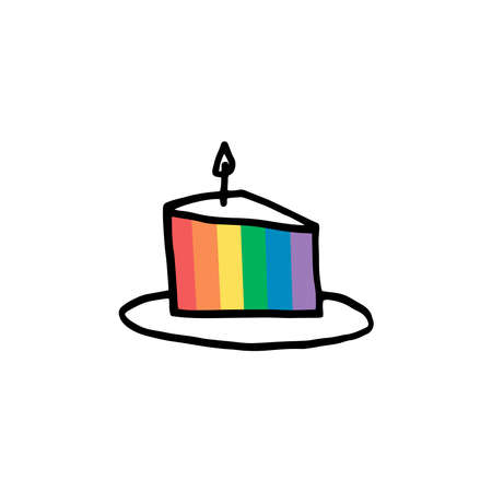 LGBT doodle cake. Colored hand-drawn doodle. Vector illustrationのイラスト素材