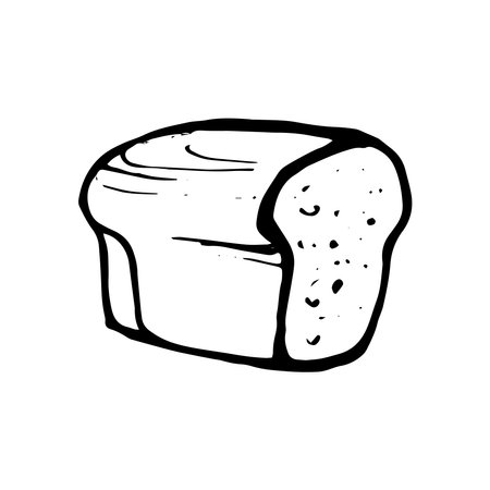 Hand-drawn toast bread doodle. Vector illustrationのイラスト素材