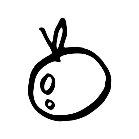Doodle hand-drawn apple. Vector illustrationのイラスト素材