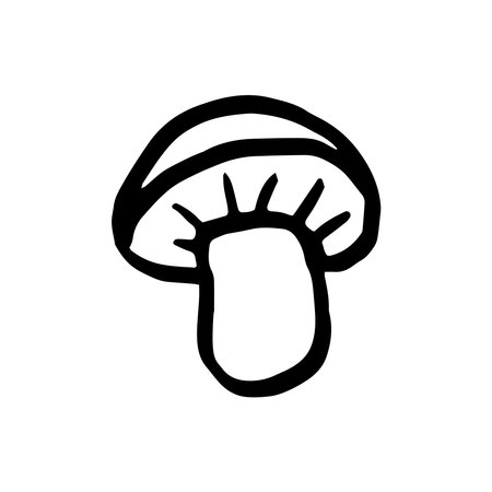 Doodle hand-drawn mushroom. Vector illustrationのイラスト素材