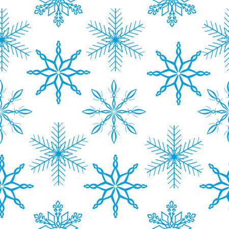 Winter seamless snowflake pattern. Vector illustration.のイラスト素材