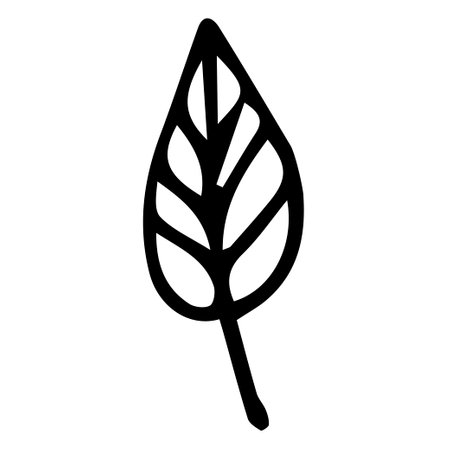 Doodle autumn leaf. Hand-drawn fall decoration. Vector illustrationのイラスト素材