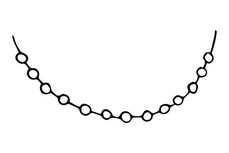 Doodle lights garland. Hand-drawn decoration. Vector illustrationのイラスト素材