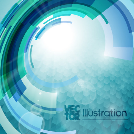 Abstract background of  techno circles in blue shades.のイラスト素材