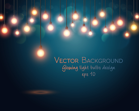 Glowing light bulbs design. Abstract background. Vector illustration