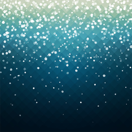 Abstract vector illustration in bright blue shades with fallen snowflakes effect. Snowy background for your Christmas design.のイラスト素材