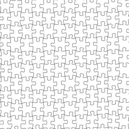 A seamless pattern of connected jigsaw puzzle elements. Vector mosaic piecesのイラスト素材