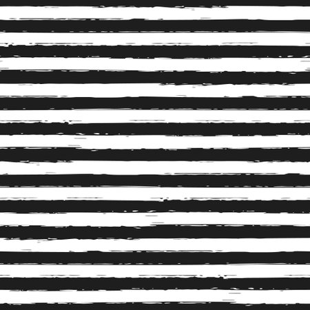 Seamless pattern of horizontal hand drawn ink strips. Brush stroke illustrationのイラスト素材