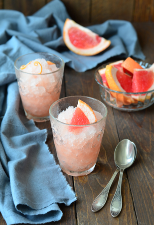 Grapefruit Granita, Italian Frozen Dessertの写真素材