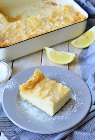 Greek Milk Cake Galaktoburekoの写真素材