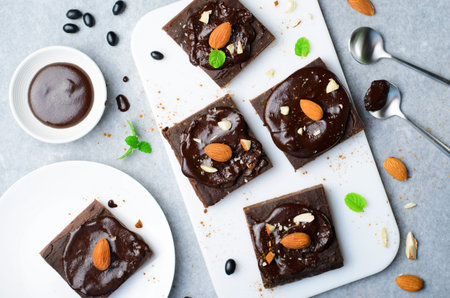 Black Bean Brownie, Homemade Tsty Vegan Dessertの写真素材