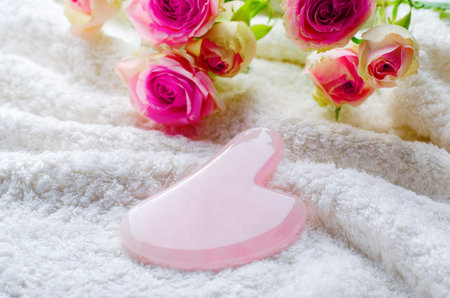 Rose Quartz Gua Sha Tool, Facial Lifting Scraping Massage Treatment