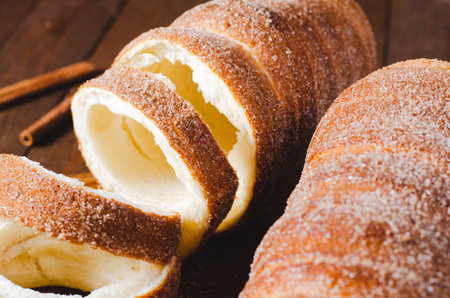 Kurtosh Kolach, Traditional Hungarian and Romanian Street Food, Freshly Baked Rolled Cake