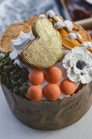 Easter Panettone, Sweet Bread, Kulich Easter Cake Composition