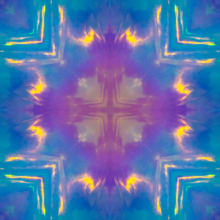 Gradient mandala background. Rainbow neon Holographic abstract pattern. Mystical vibrant ornament...