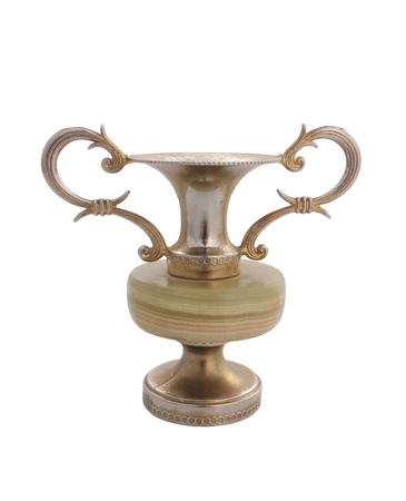 metal candlestick isolated on white backgroundの写真素材