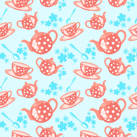 morning tea seamless patternのイラスト素材
