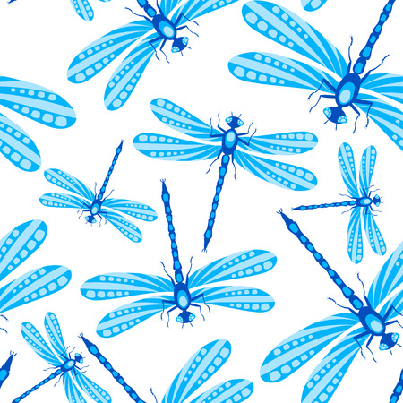 dragonfly seamless patternのイラスト素材