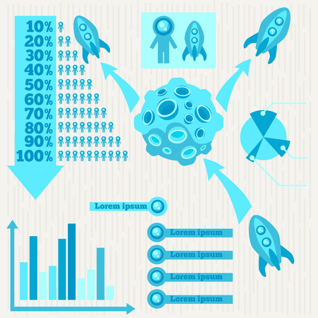 moon infographicsのイラスト素材