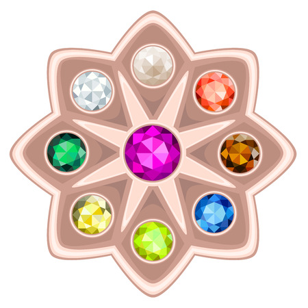 navaratna jewelry. のイラスト素材