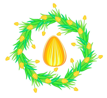 easter wreathのイラスト素材