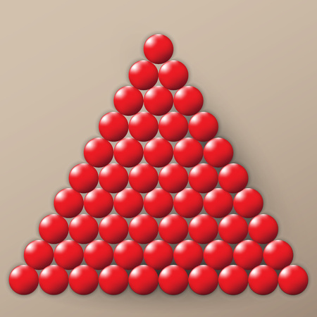 Glossy red ball on a brown background. Vector illustration.のイラスト素材