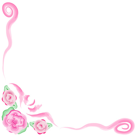 Vector illustration, frame of flowers, watercolorのイラスト素材