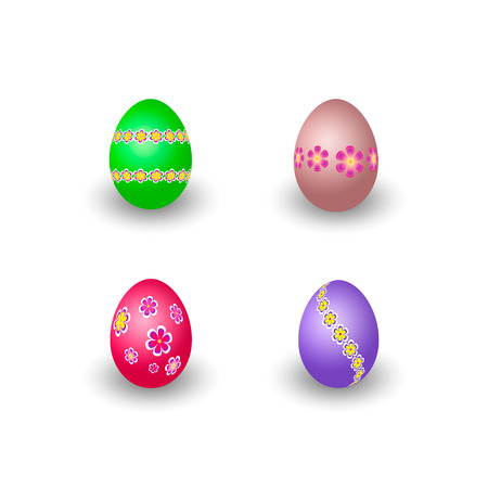 Vector illustration. Set of Easter Eggsのイラスト素材
