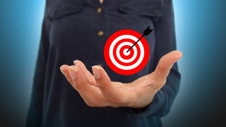 Businesswoman on blurred backgroundの写真素材