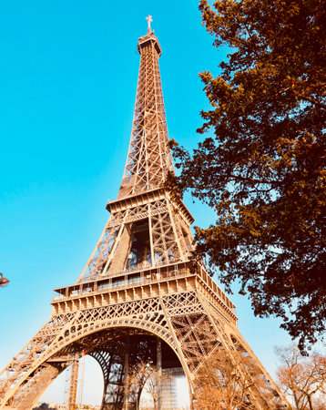 The Eiffel Tower in Paris, France. Filtered image processed vintage effect.の写真素材