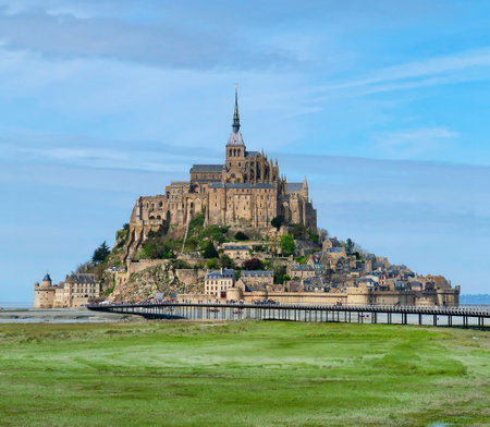 Mont Saint Michel in Normandy, France. UNESCO World Heritage Site.の写真素材