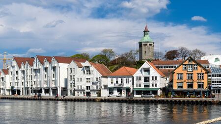 Old Stavanger from the harbor in Norwayの写真素材
