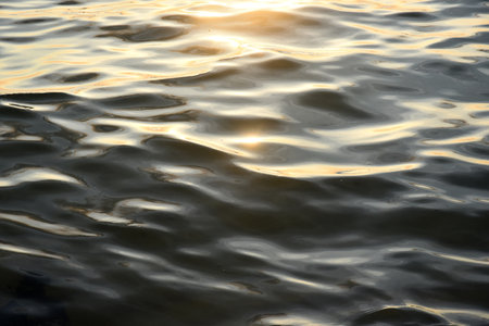 glare on the sea surface top view, for backgroundの写真素材