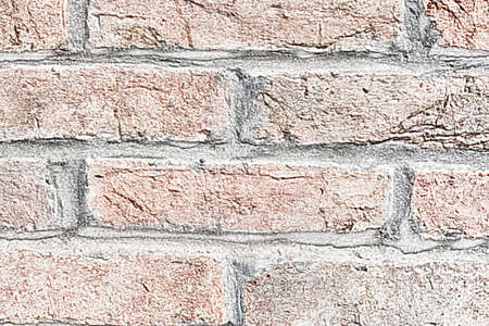 "Brickwork of red bricks with gray cement close-up, background, illustrationの写真素材