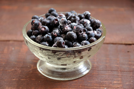 Frozen blueberriesの写真素材