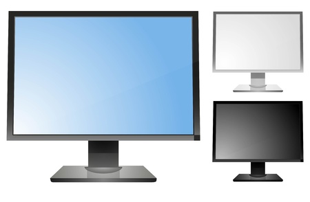 Computer display in 3 color variations のイラスト素材