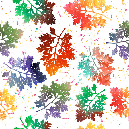 Seamless pattern with colored leaves. のイラスト素材