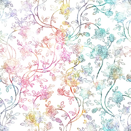 Seamless vintage Roses Pattern. Vector  illustrationのイラスト素材