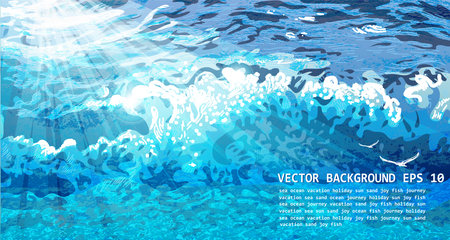 VECTOR WAVE BACKGROUND. Vector beautiful illustration.のイラスト素材