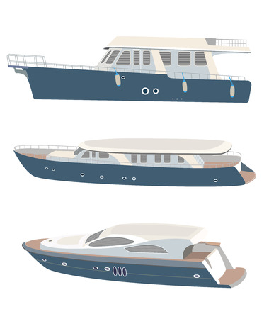 Set of vector yacht. Vector beautiful illustration.のイラスト素材