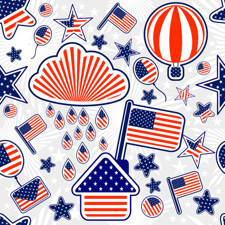 Seamless pattern of Independence Day USA. Vector beautiful illustration.のイラスト素材