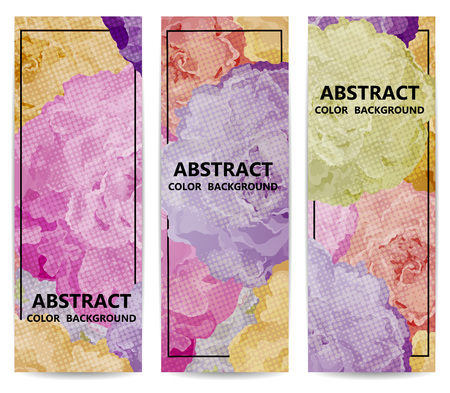 Set of vertical floral banners or backgrounds with flowers. Abstract vector illustration, EPS 10のイラスト素材