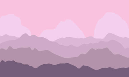 Abstract mountains sunset background. Morning mountain range landscape in vectorのイラスト素材